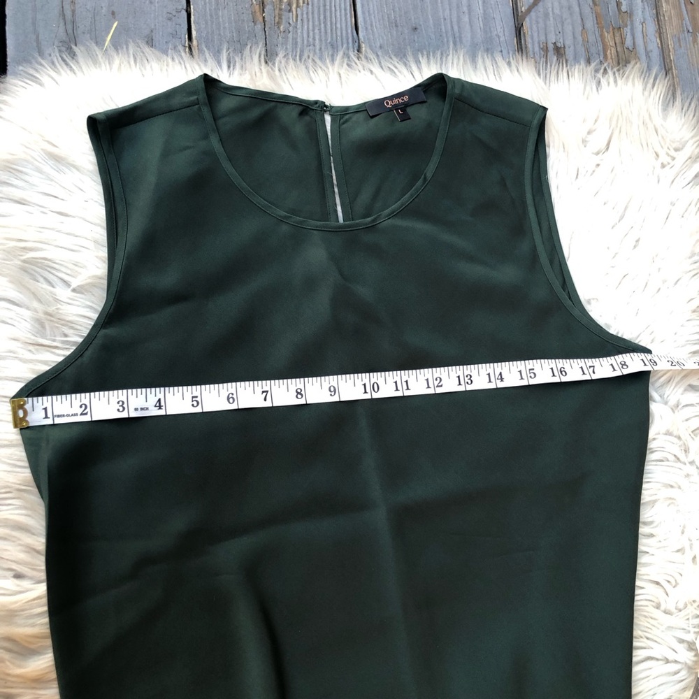 Quince Minimalist Silk Relaxed Fit Forest Green Sleeveless Maxi Dress size L - Picture 10 of 12